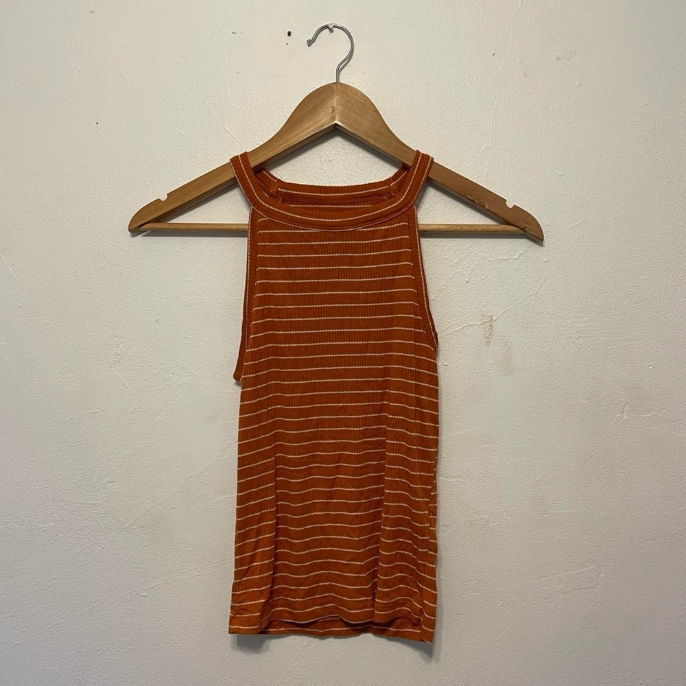 Mudd Orange And White Striped Tank Top